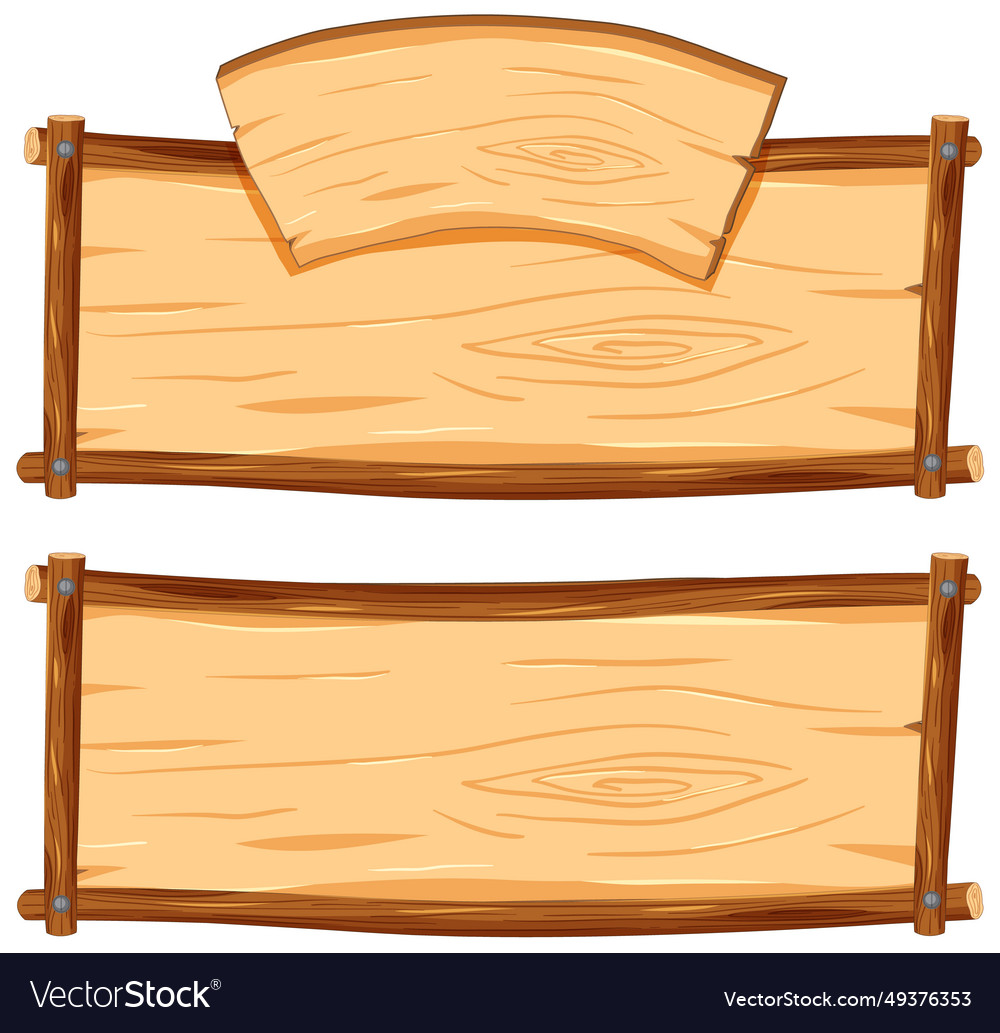 Wooden frame banner set Royalty Free Vector Image