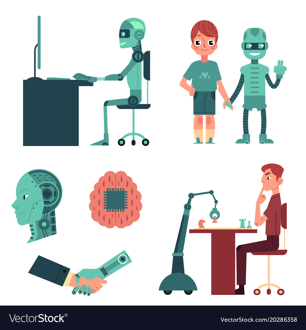 Artificial intelligence robot android concept