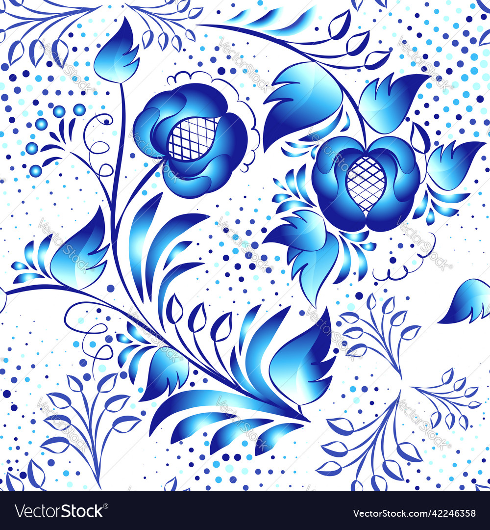 Blue pattern seamless element for design Vector Image Blue pattern seamless element for design