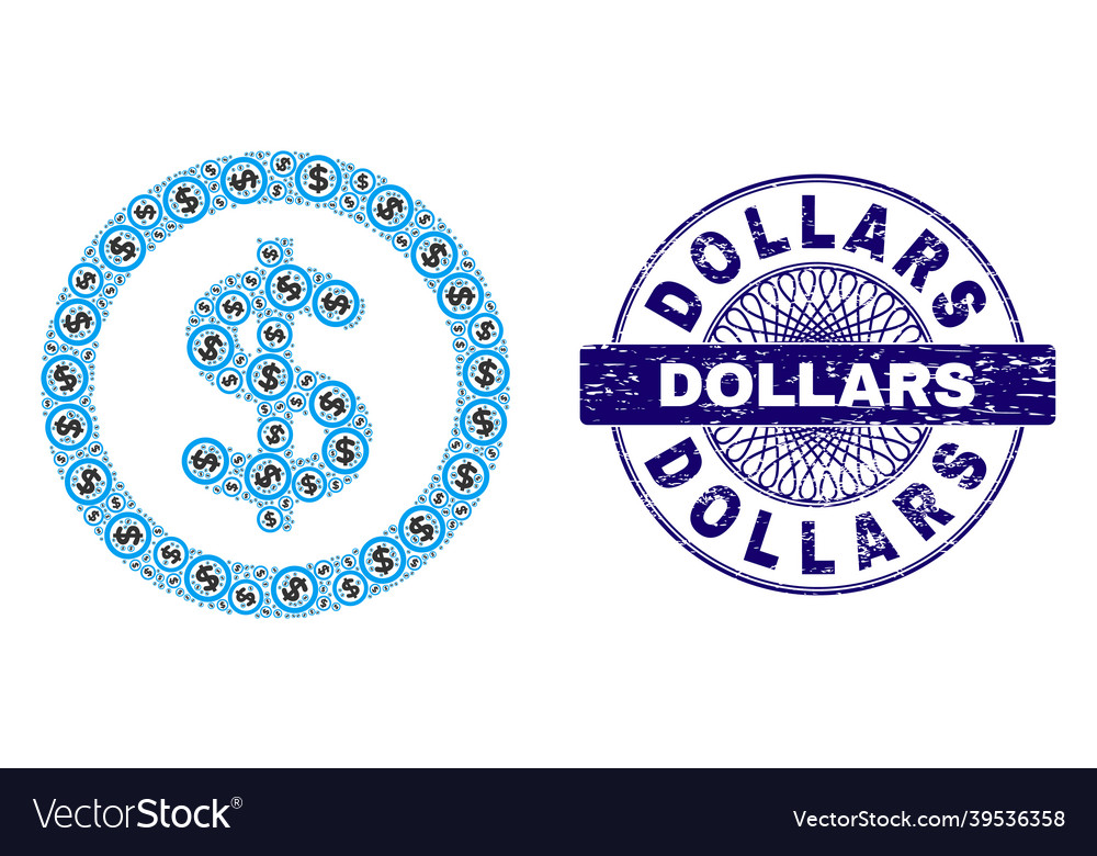 Finance recursion composition of items vector image Finance recursion composition of items