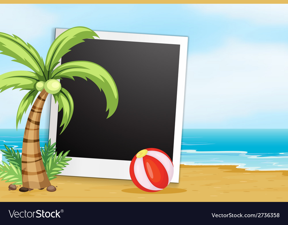 Frame with beach background Royalty Free Vector Image