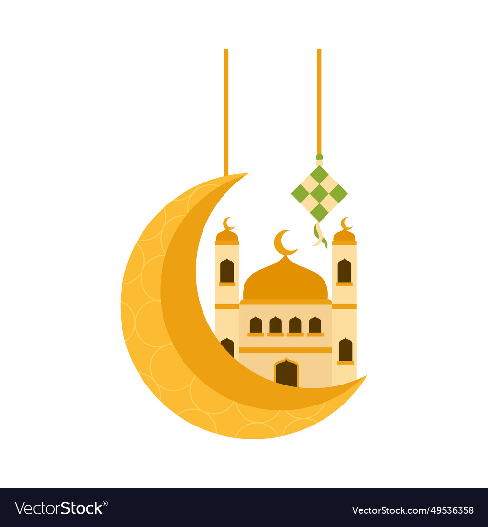 Idul Fitri Decorations Royalty Free Vector Image