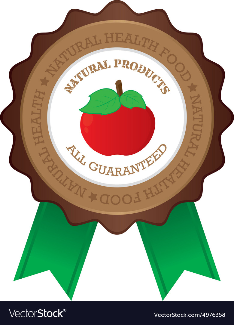 Isolated label with text and vegetable