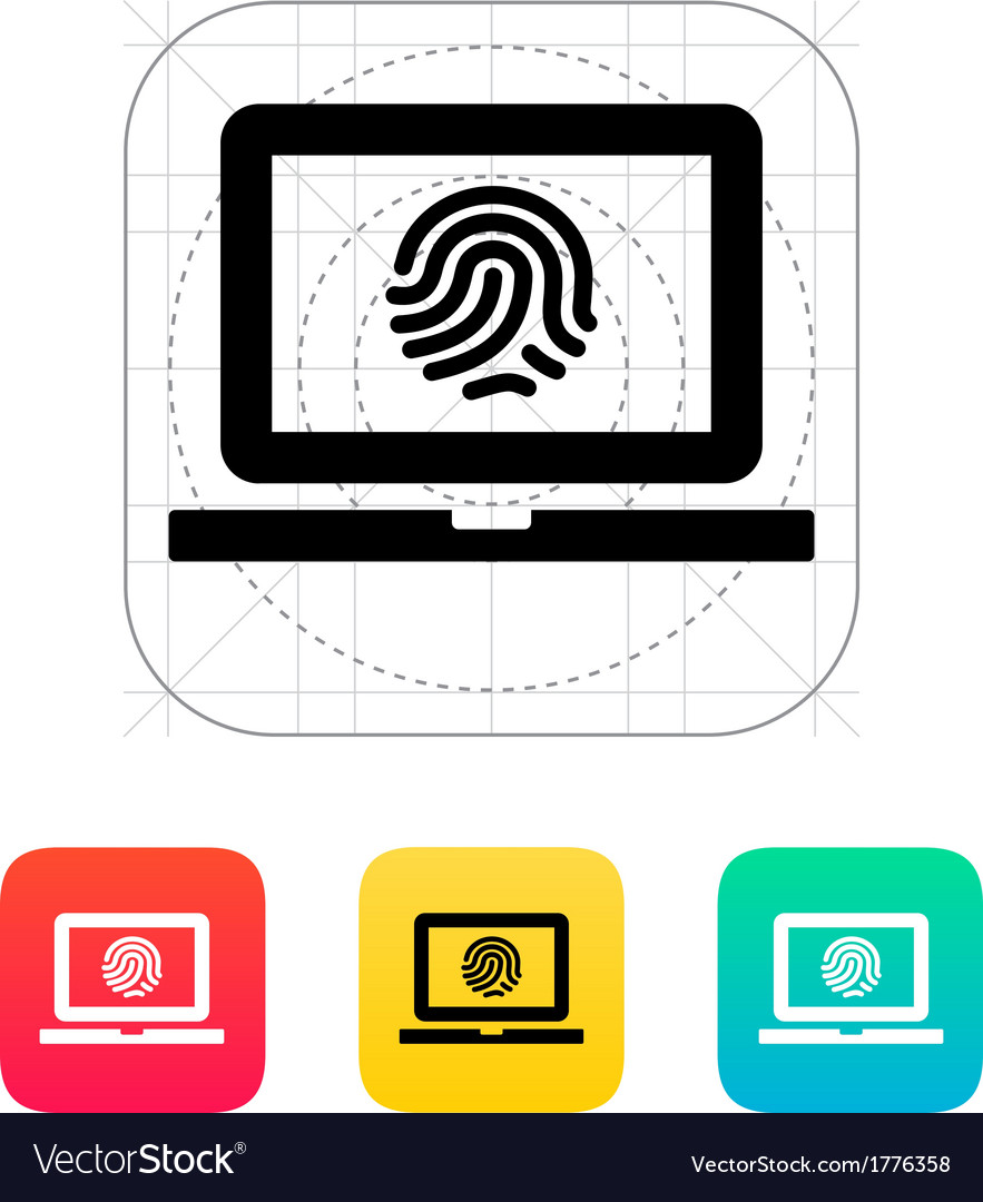 Laptop Fingerprint Security Icon