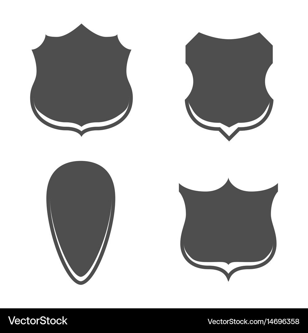 Monochrome Shield Banners Collection Royalty Free Vector