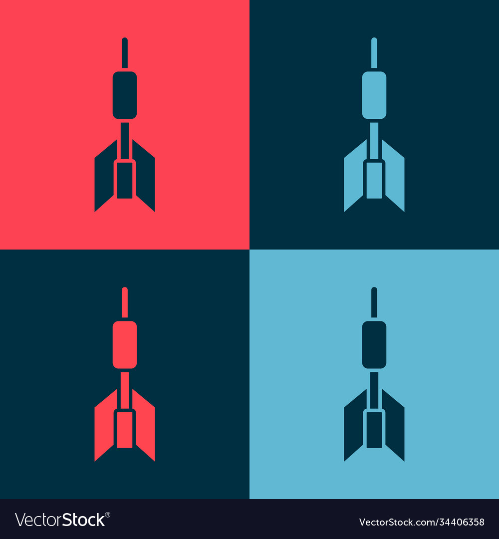 Pop art dart arrow icon isolated on color vector image Pop art dart arrow icon isolated on color