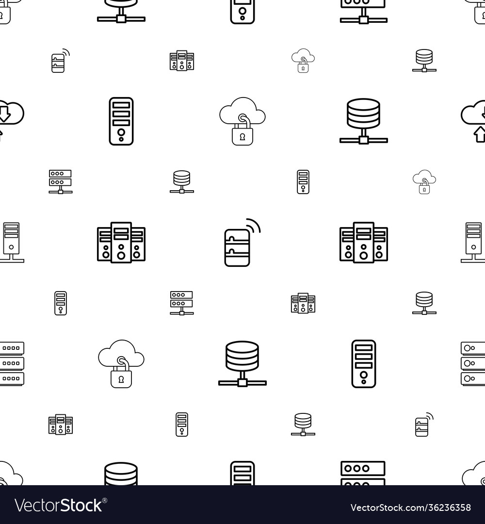 Server icons pattern seamless white background