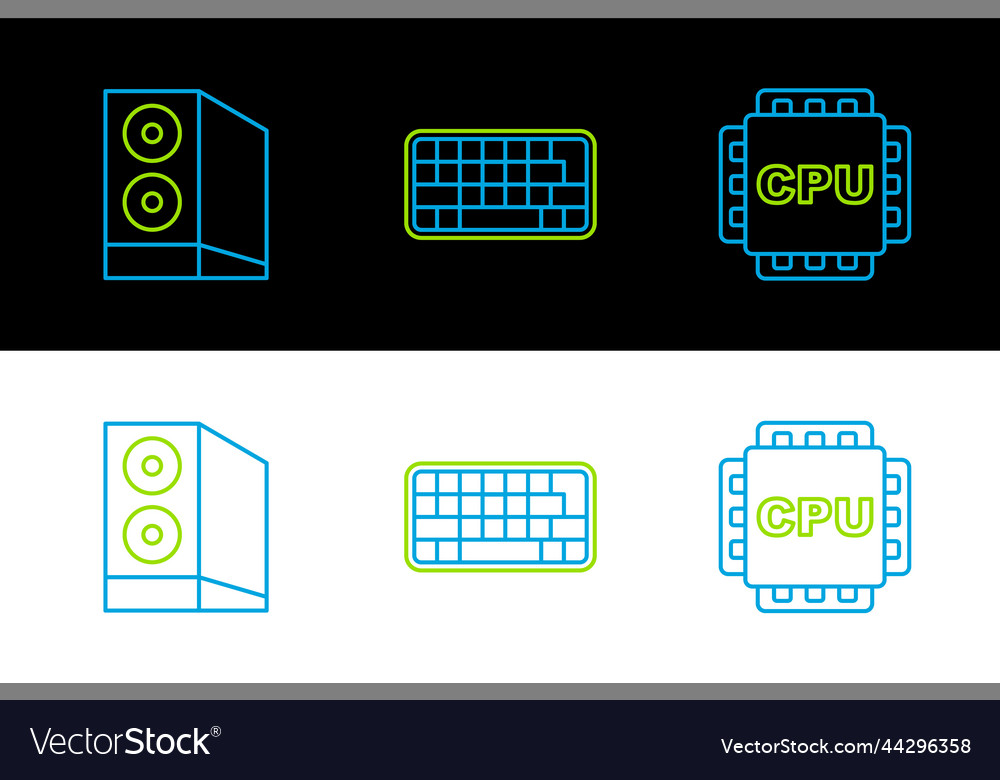 Zeilenprozessor mit cpu-Fall des Computers einstellen vector image Zeilenprozessor mit cpu-Fall des Computers einstellen