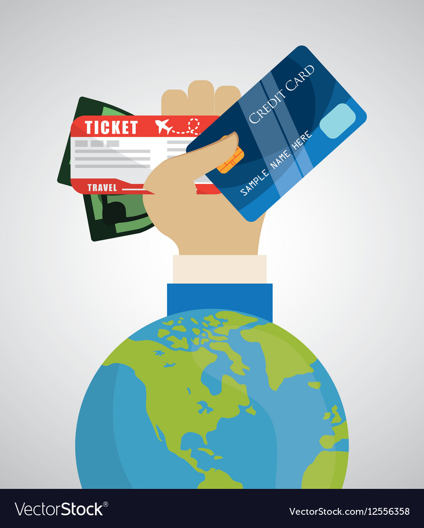 Travel credit card world tourism money ticket