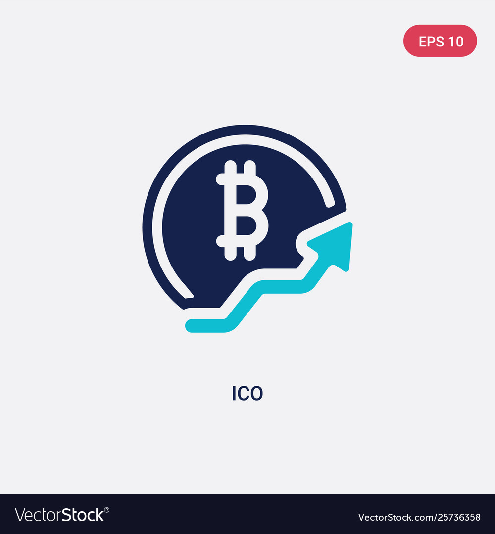 Two color ico icon from blockchain concept Vector Image Two color ico icon from blockchain concept