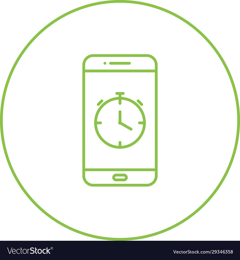 Unique clock app line icon