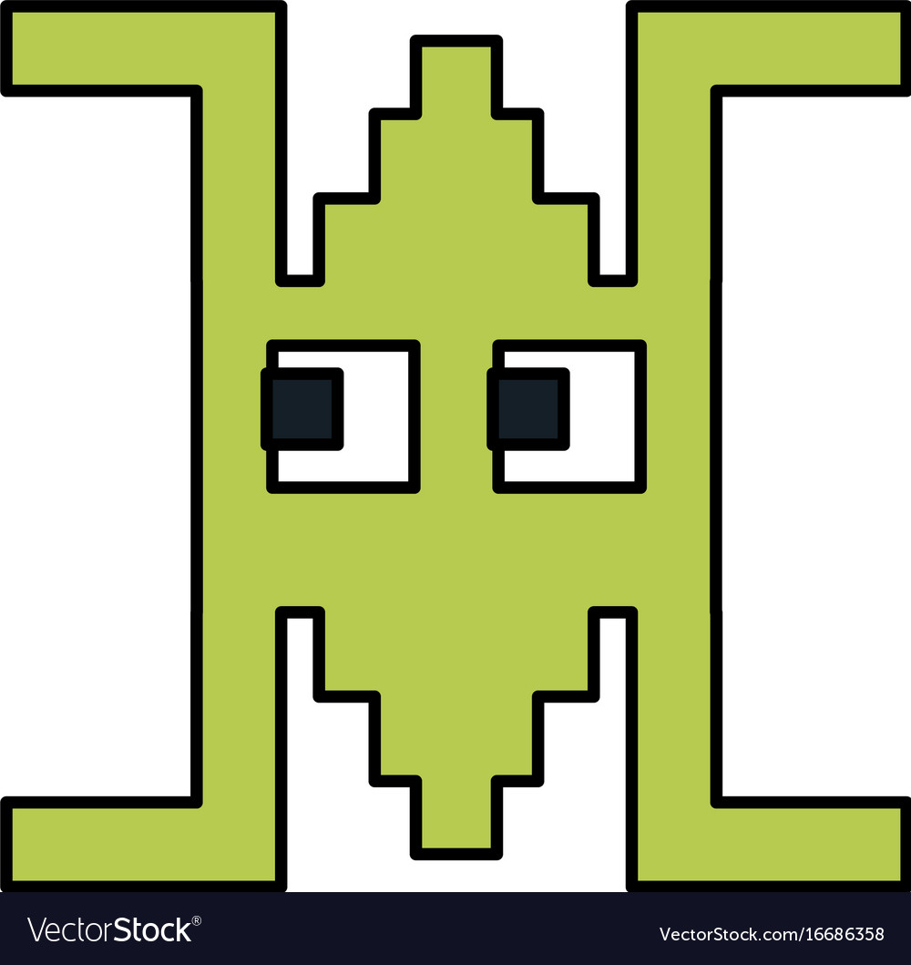 Videogame pixel character icon image