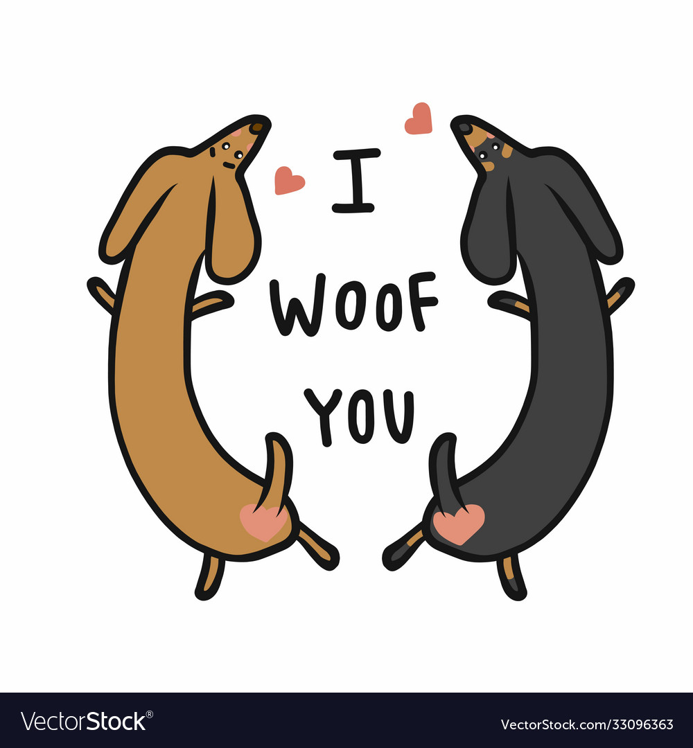 Dachshund Hund Paar ich woof Sie Karikatur vector image Dachshund Hund Paar ich woof Sie Karikatur
