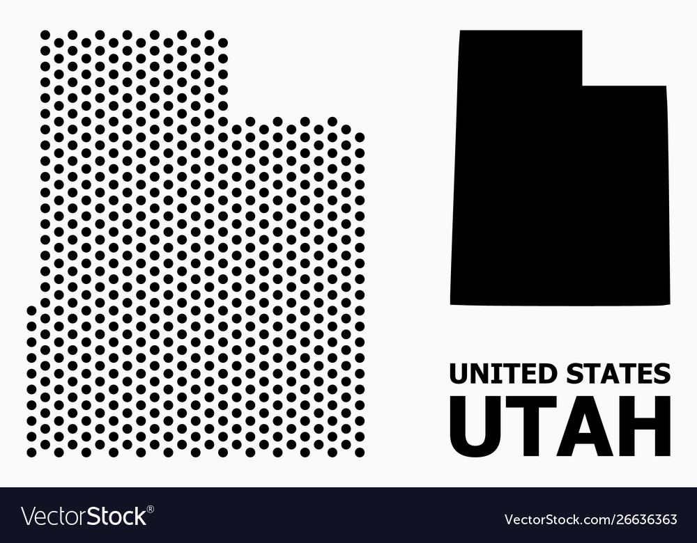 Dot pattern map utah state Royalty Free Vector Image