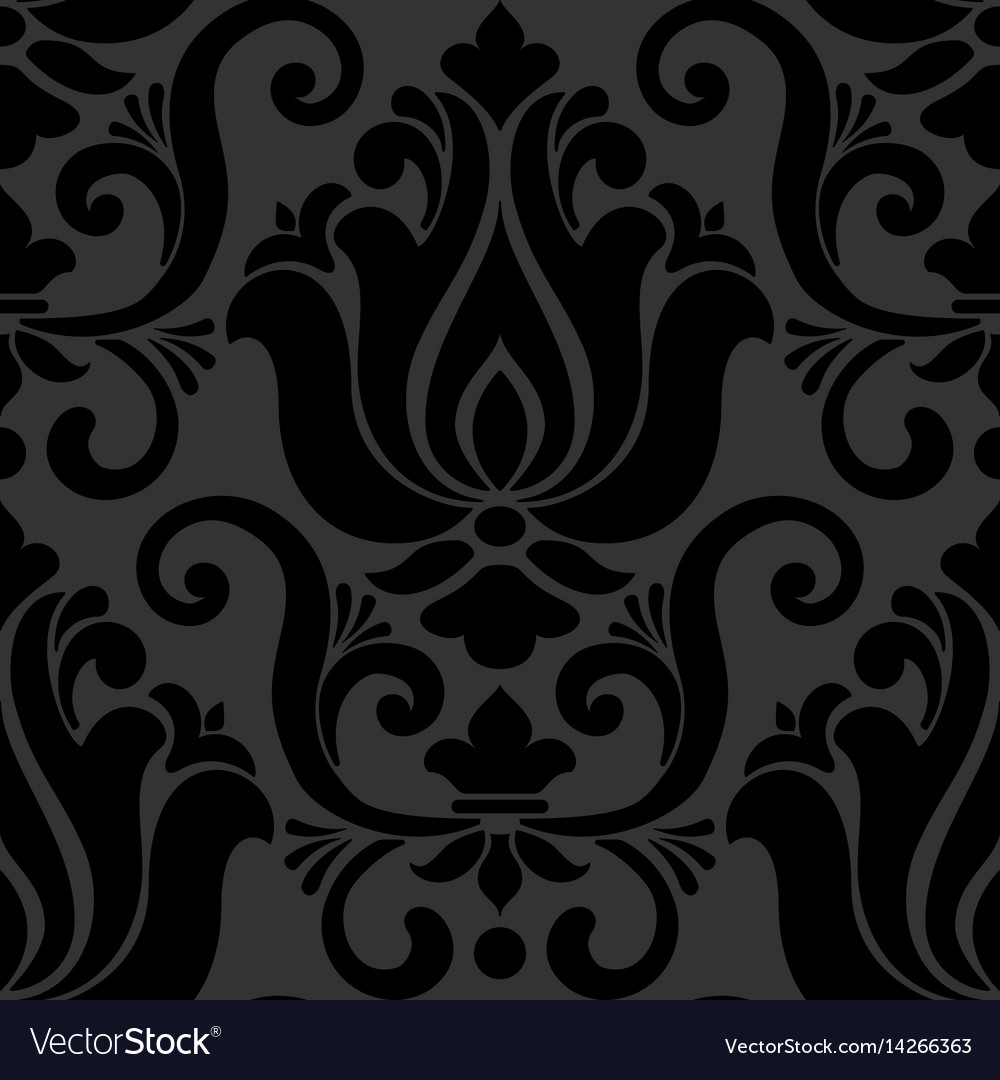 Elegant Black Damask Pattern