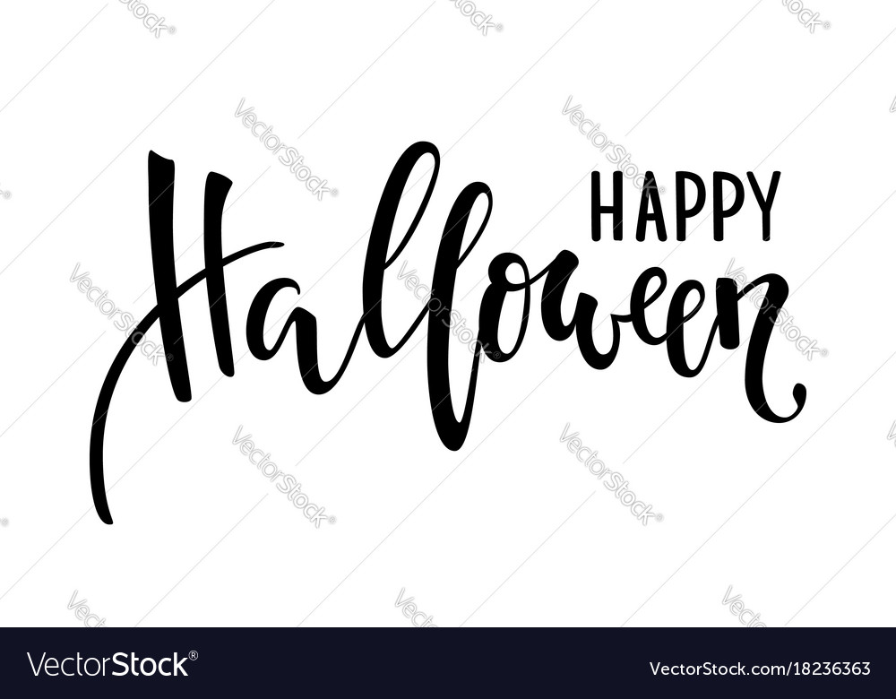 Glückliche halloween Hand gezeichnet kreative Kalligraphie