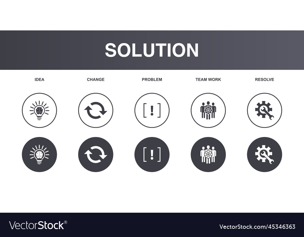 Idea change problem team work resolve icons