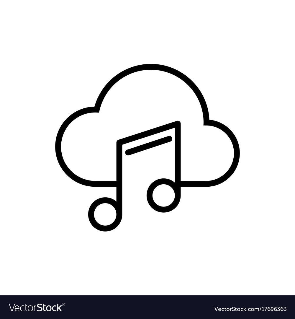 Line music cloud icon on white background Vector Image