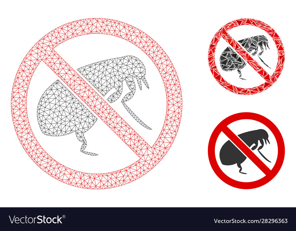 No flea mesh network model and triangle vector image No flea mesh network model and triangle