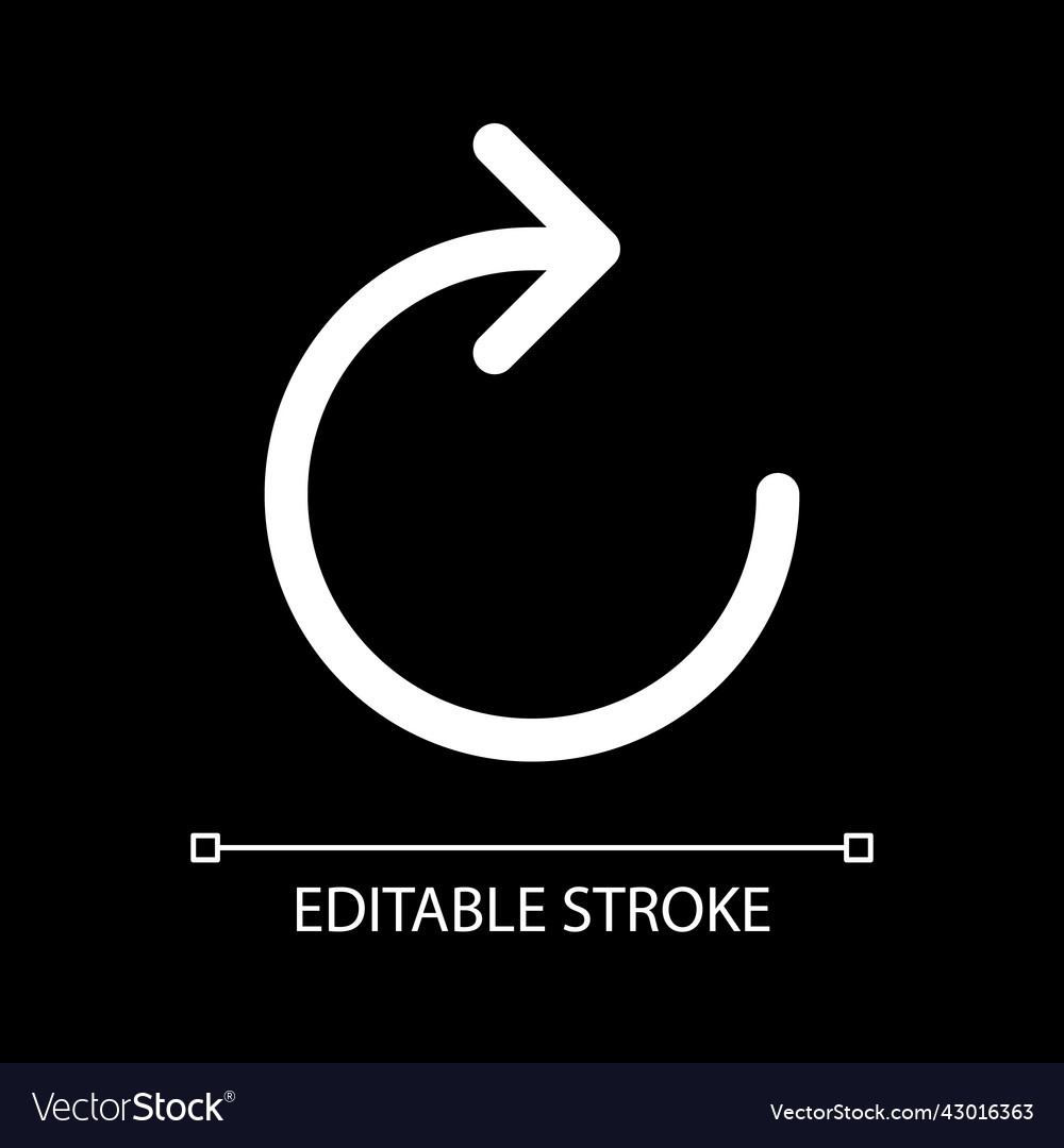 Repeat once white linear ui icon for dark theme vector image Repeat once white linear ui icon for dark theme