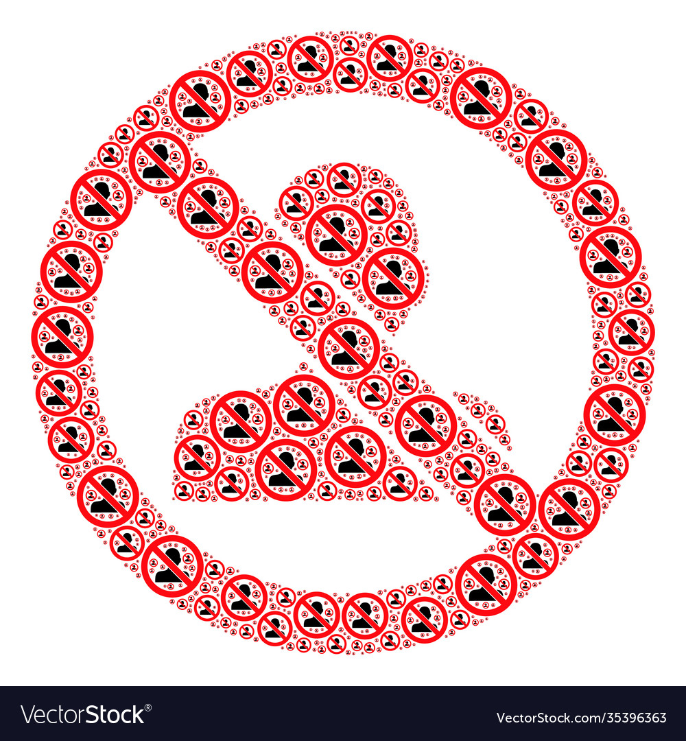Stop man recursion collage itself items vector image Stop man recursion collage itself items