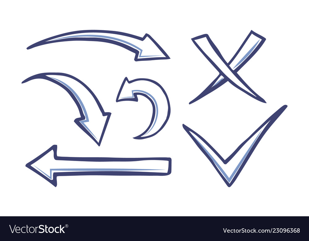 Arrows: Checkmark & Cross Icons