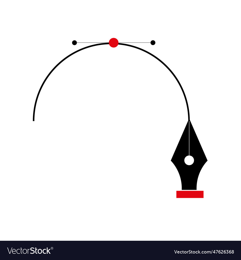 Bezier curve with pen tool Royalty Free Vector Image