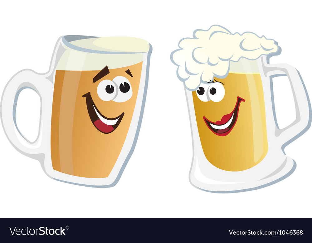 Cartoon smiling hero glass of beer Royalty Free Vector Image