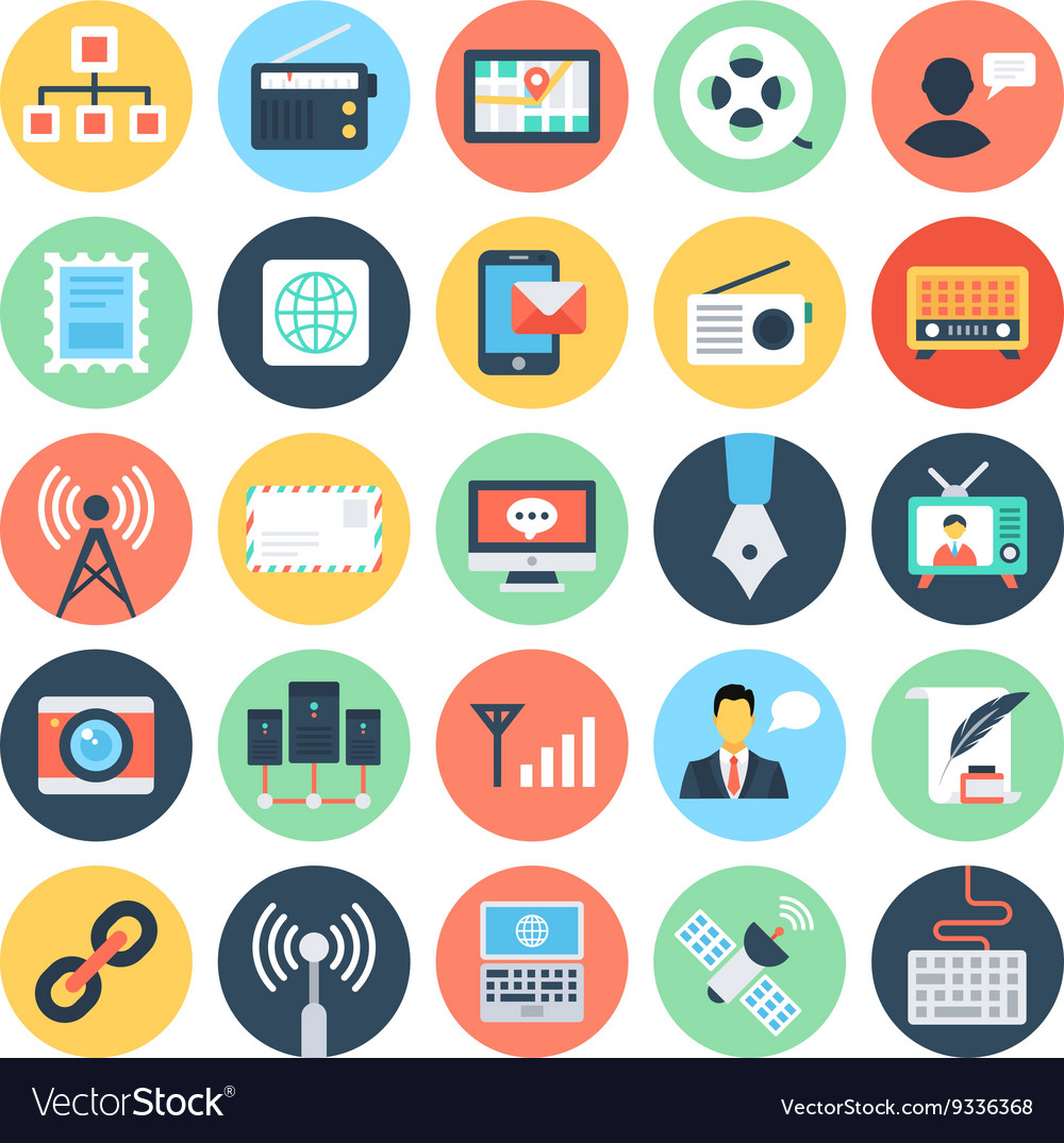 Communication flat icons 2 Royalty Free Vector Image