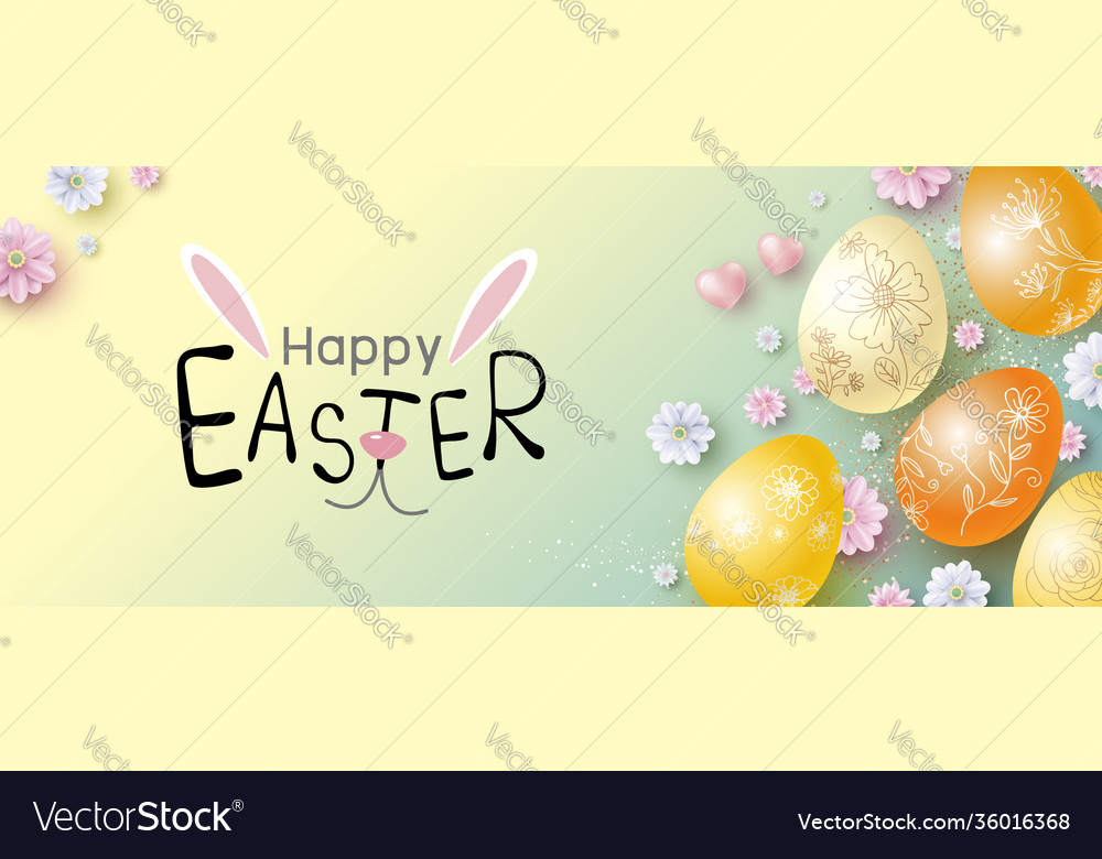 Easter banner design Royalty Free Vector Image