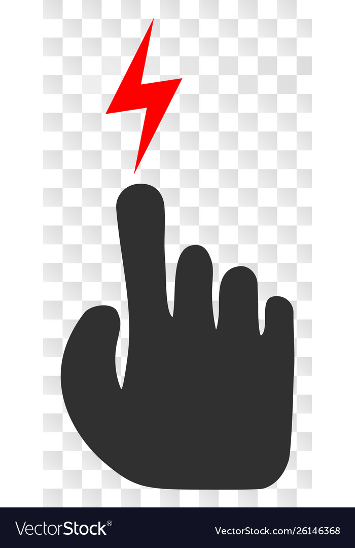 Electric hand icon on chess transparent