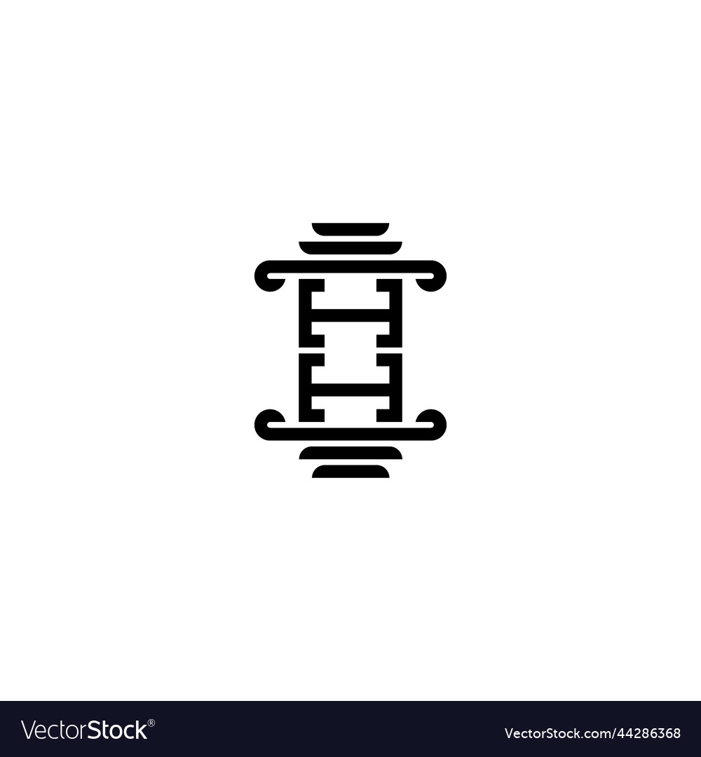 Hh pillar concept logo initial with high