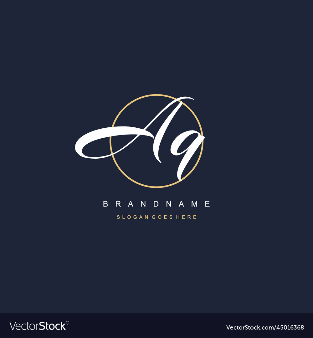 Initial letter aq logo monogram feminine style