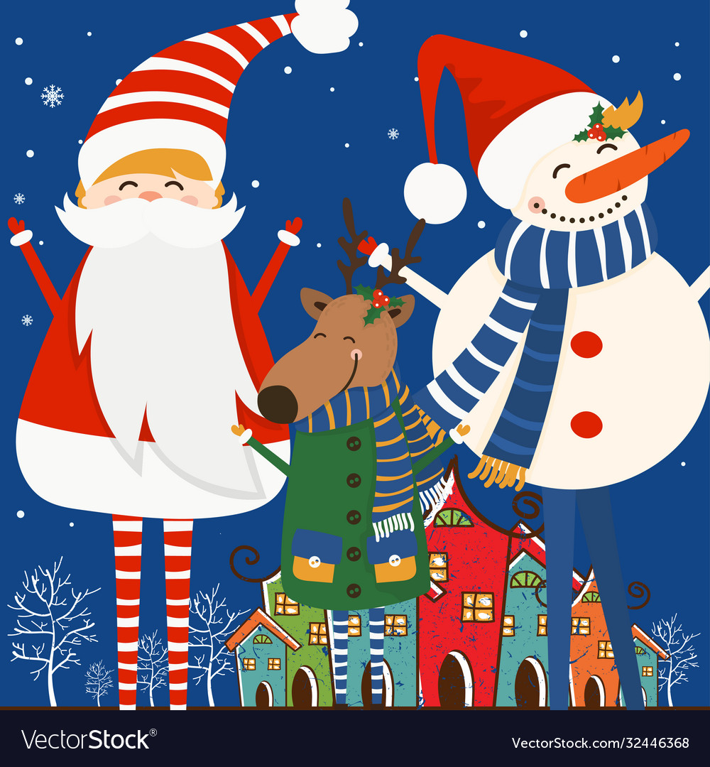 Frohe Weihnachten und Frohes neues Jahr Winter vector image Frohe Weihnachten und Frohes neues Jahr Winter