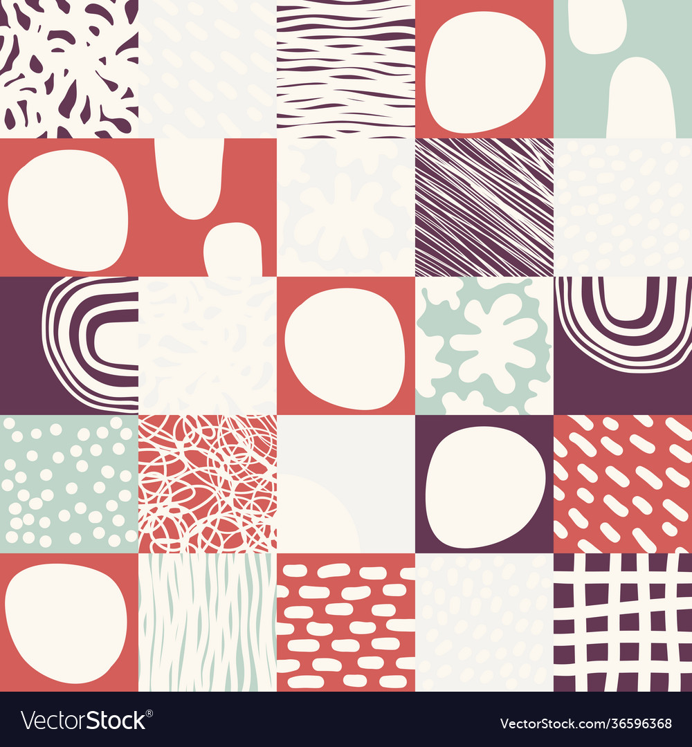 Naive art pattern design vector image Naive art pattern design