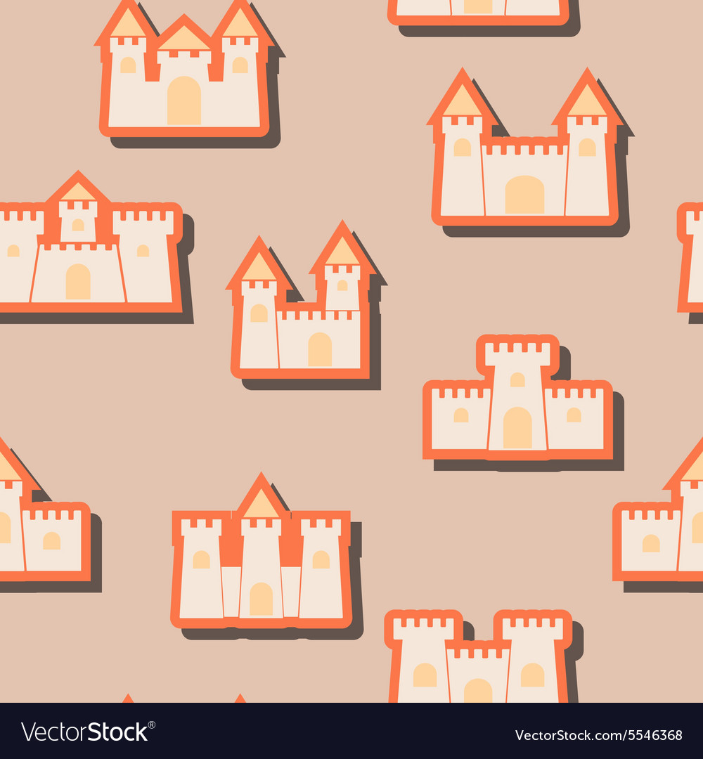 Seamless background with different castles