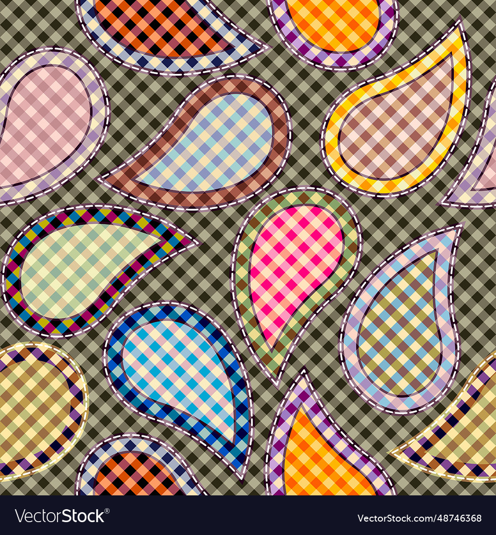 Seamless pattern intersection patchwork vector image Seamless pattern intersection patchwork
