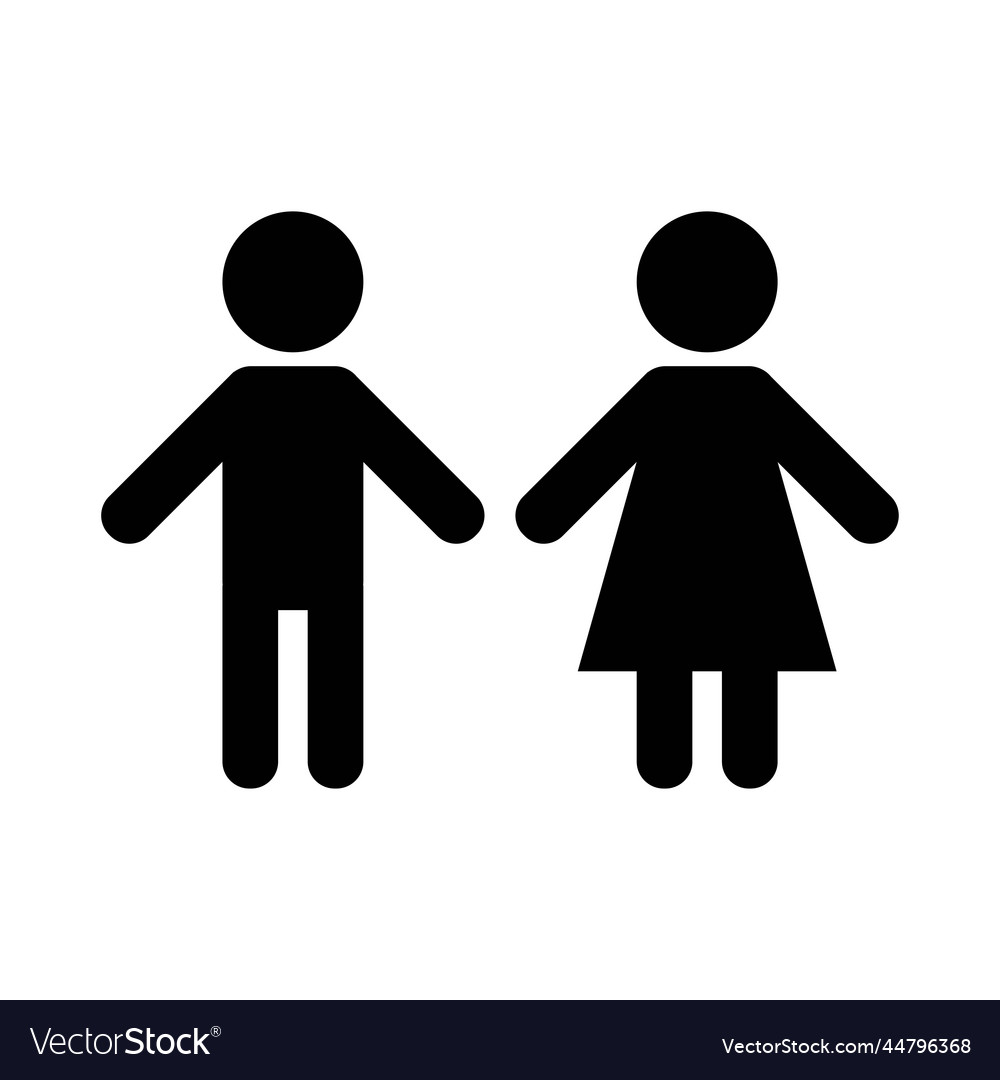 Simple basic sign icon male and female toilet