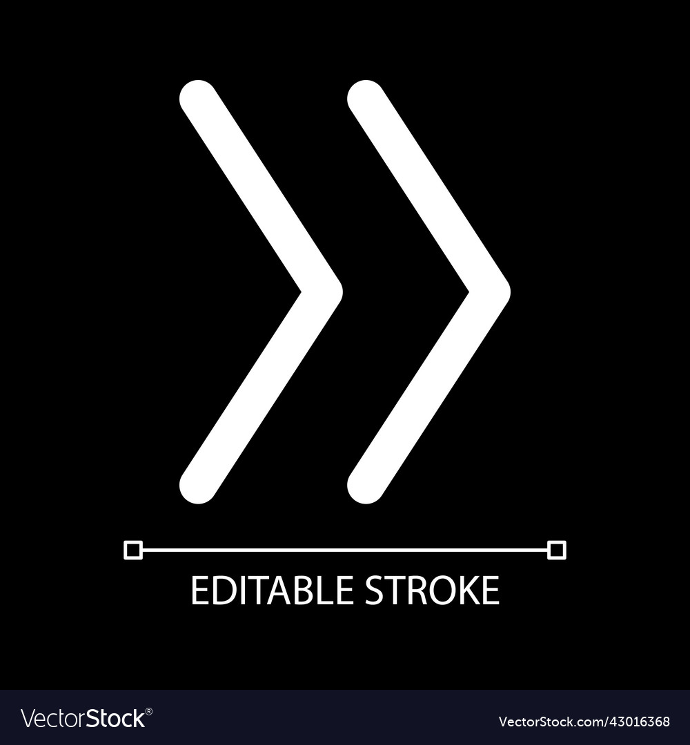 Skip to end white linear ui icon for dark theme Vector Image Skip to end white linear ui icon for dark theme