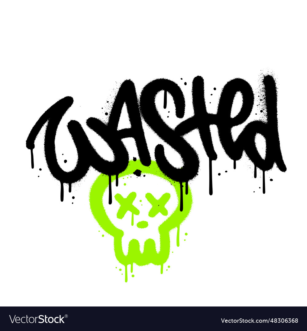 Wasted text in urban graffiti spraypaint style Vector Image