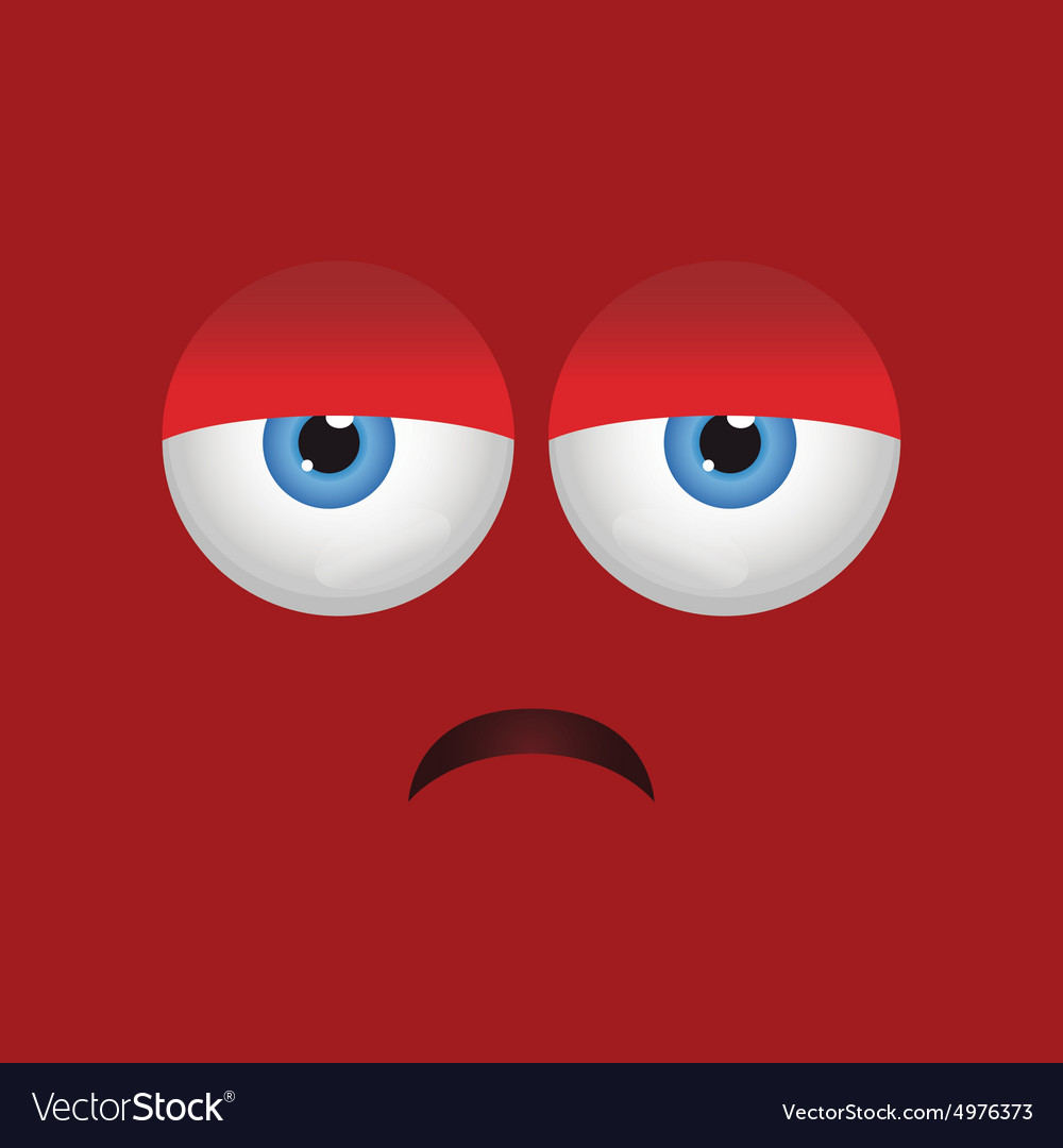 Abstract facial expression on a colored background