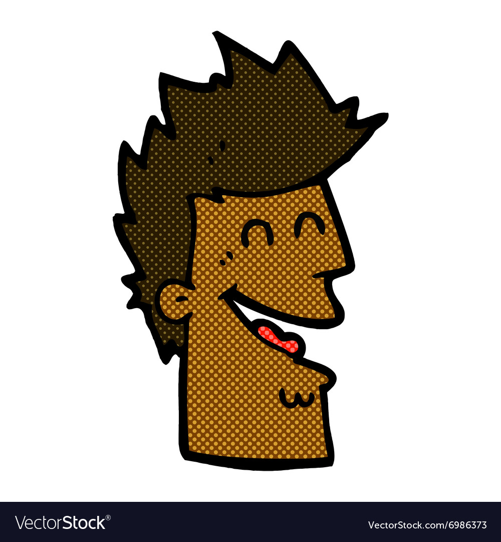 Comic cartoon happy man Royalty Free Vector Image