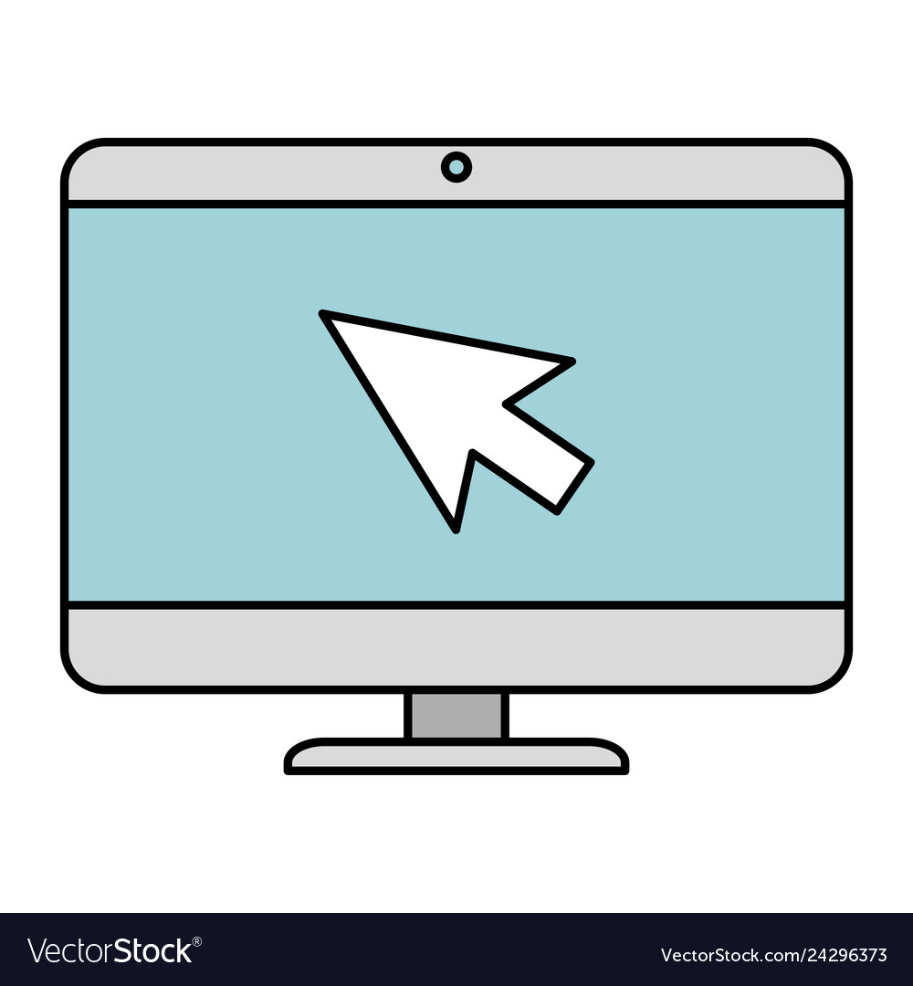 Computer desktop with arrow mouse vector image Computer desktop with arrow mouse