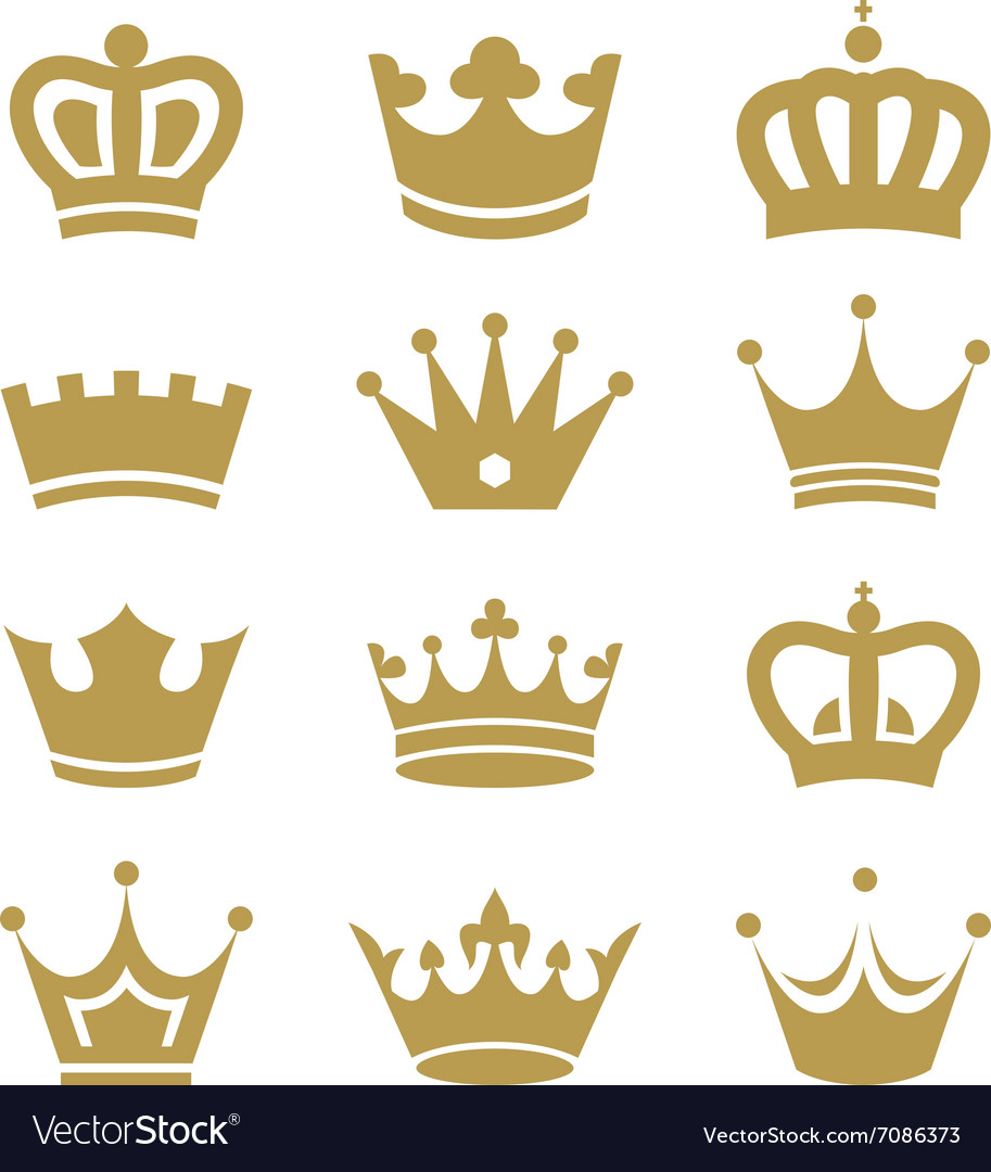 Crown icons isolated on white background Vector Image