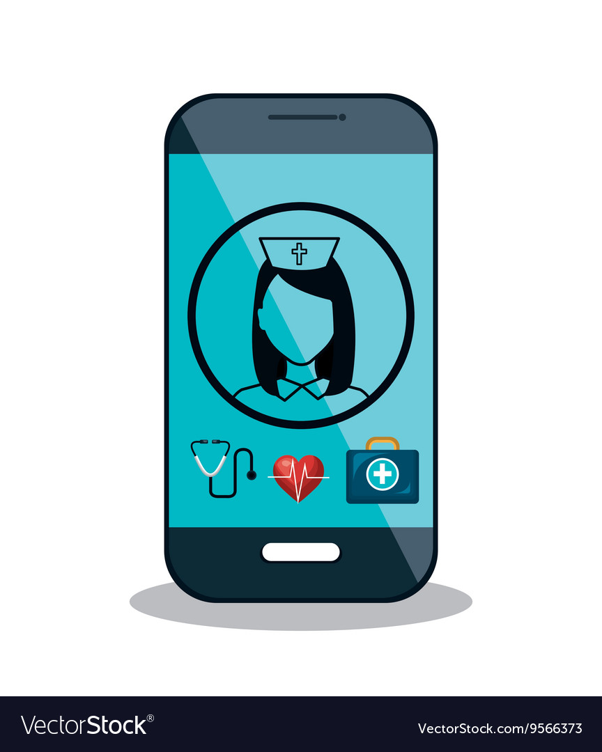 Digital healthcare isolated icon design