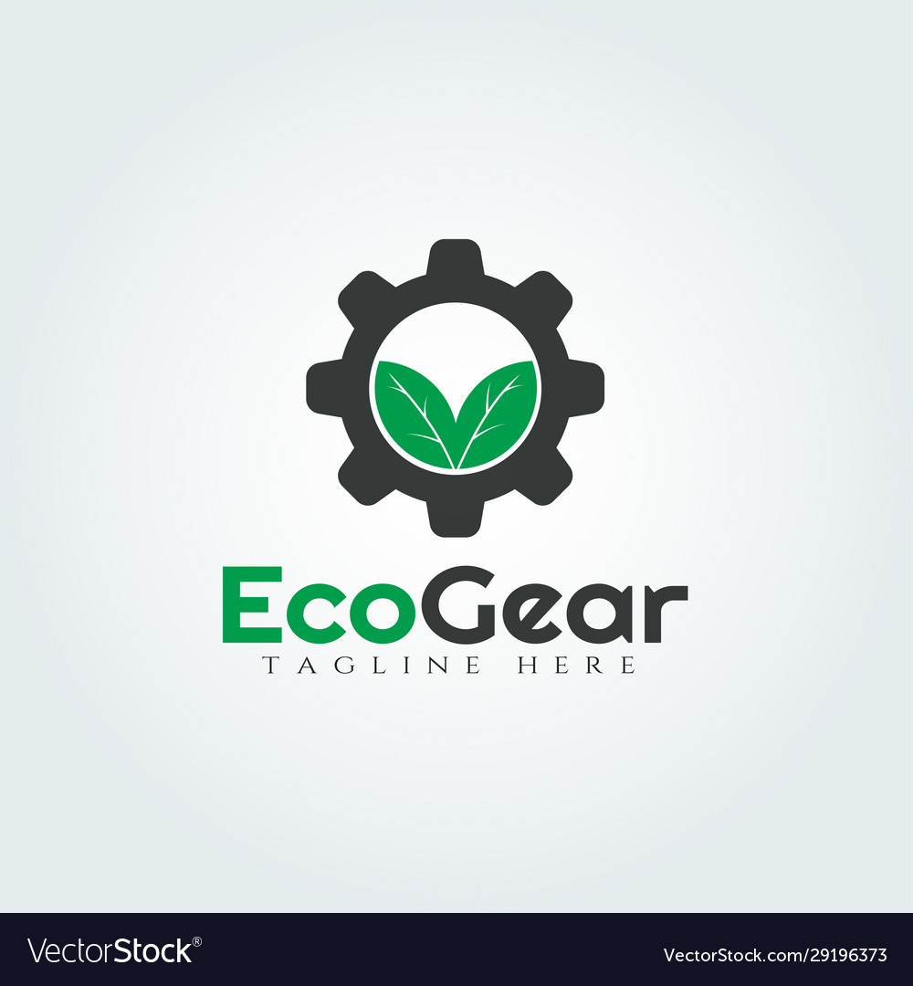 Gear- und Blattlogo-Design