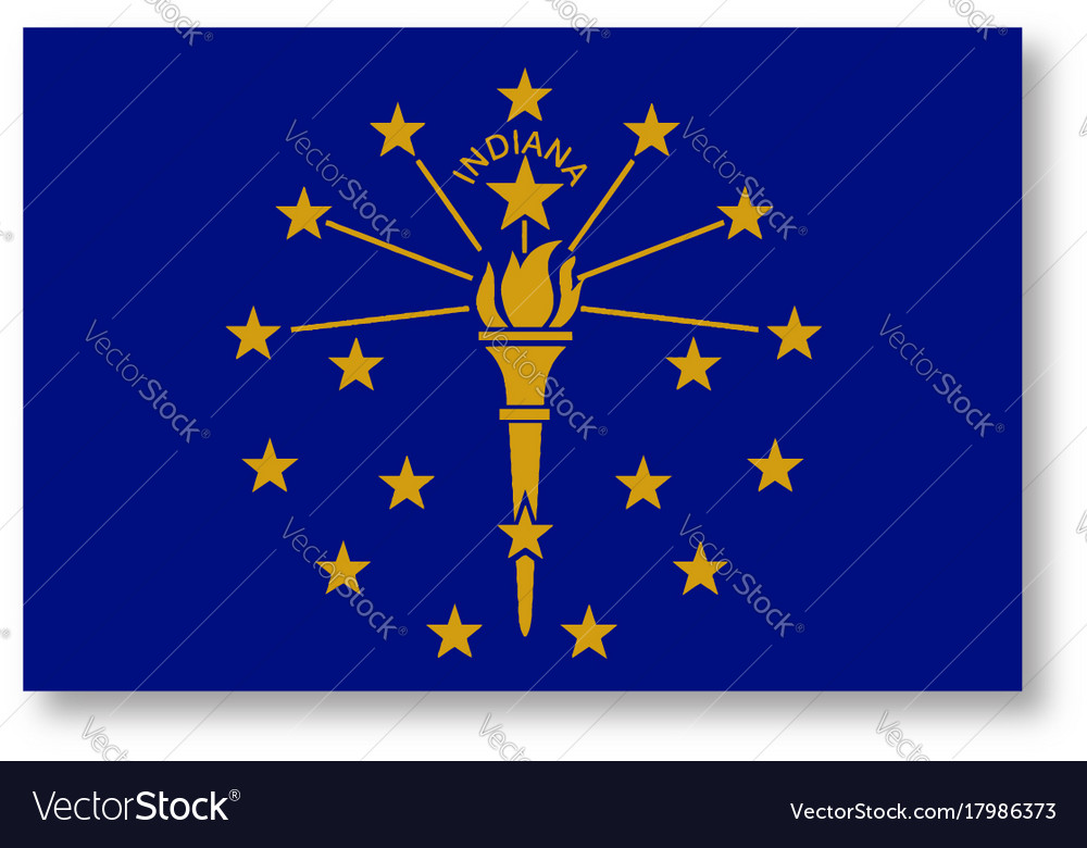 Indiana state map and flag