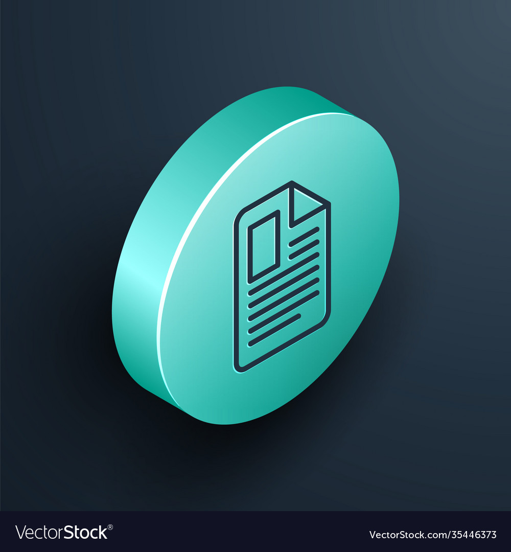 Isometric line file document icon isolated