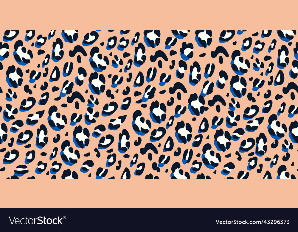 Leopard pink and blue seamless pattern