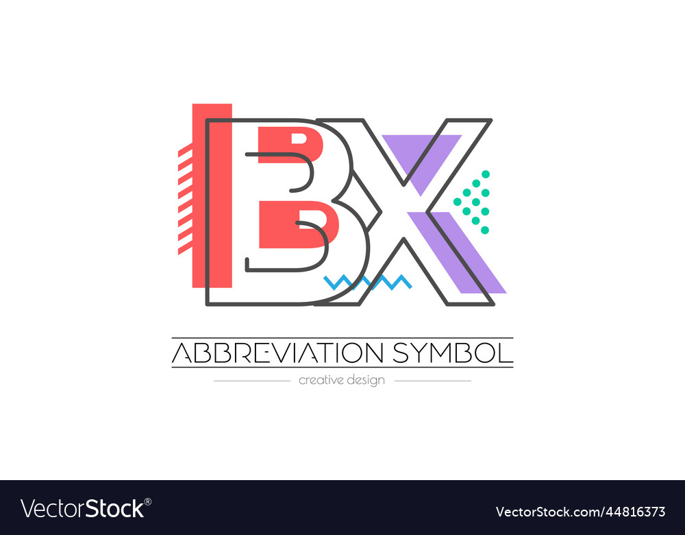 Letters b and x merging of two initials vector image Letters b and x merging of two initials